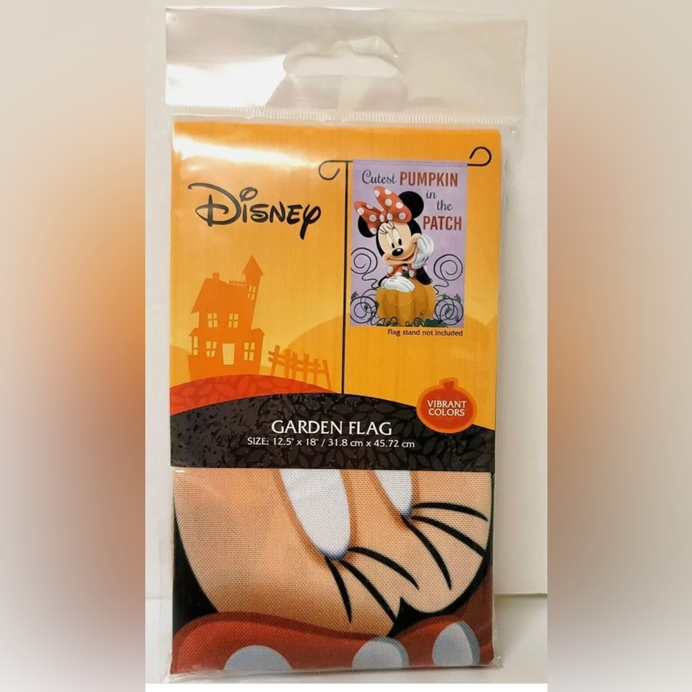 NEW Disney Minnie Mouse Halloween "Cutest Pumpkin "Garden Flag 12.5 x 18